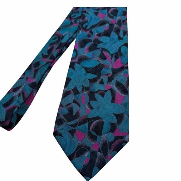 Other - Vintage Japanese Silk Floral Patterned Tie